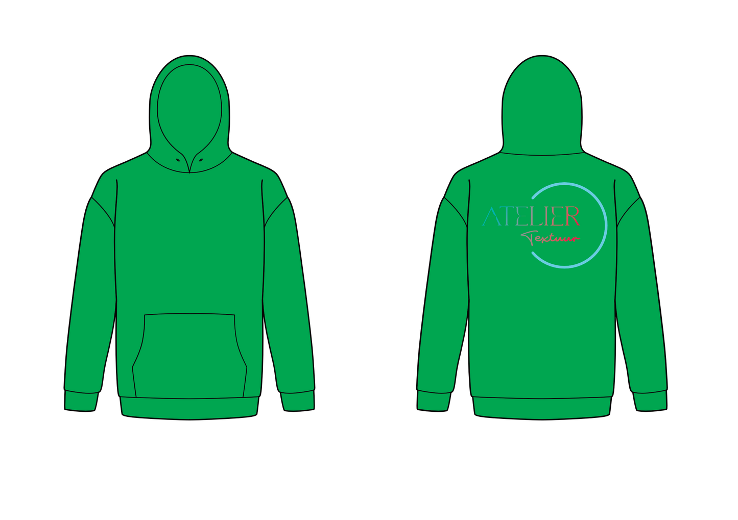 Hoodie zonder rits