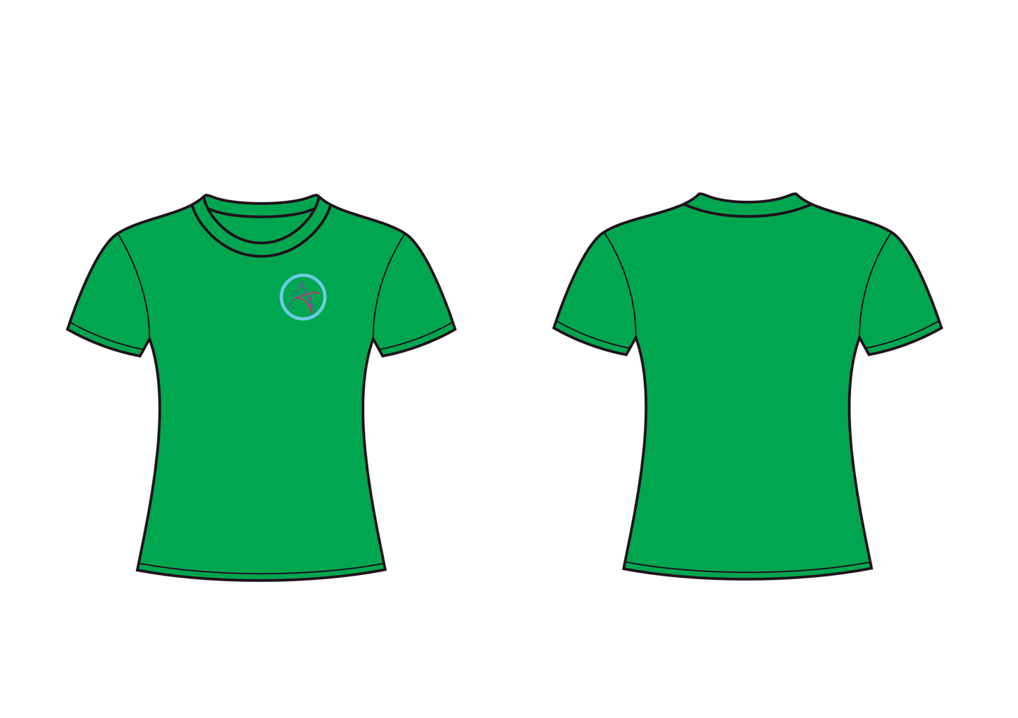 T-shirt met ronde hals (getailleerd)