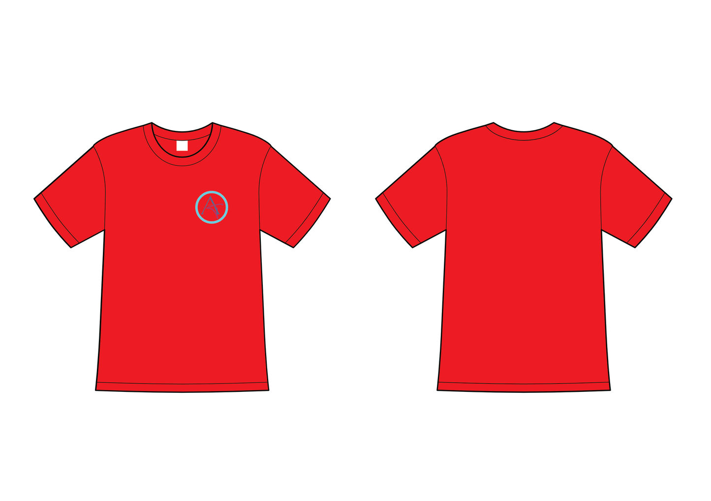 T-shirt met ronde hals (niet getailleerd)