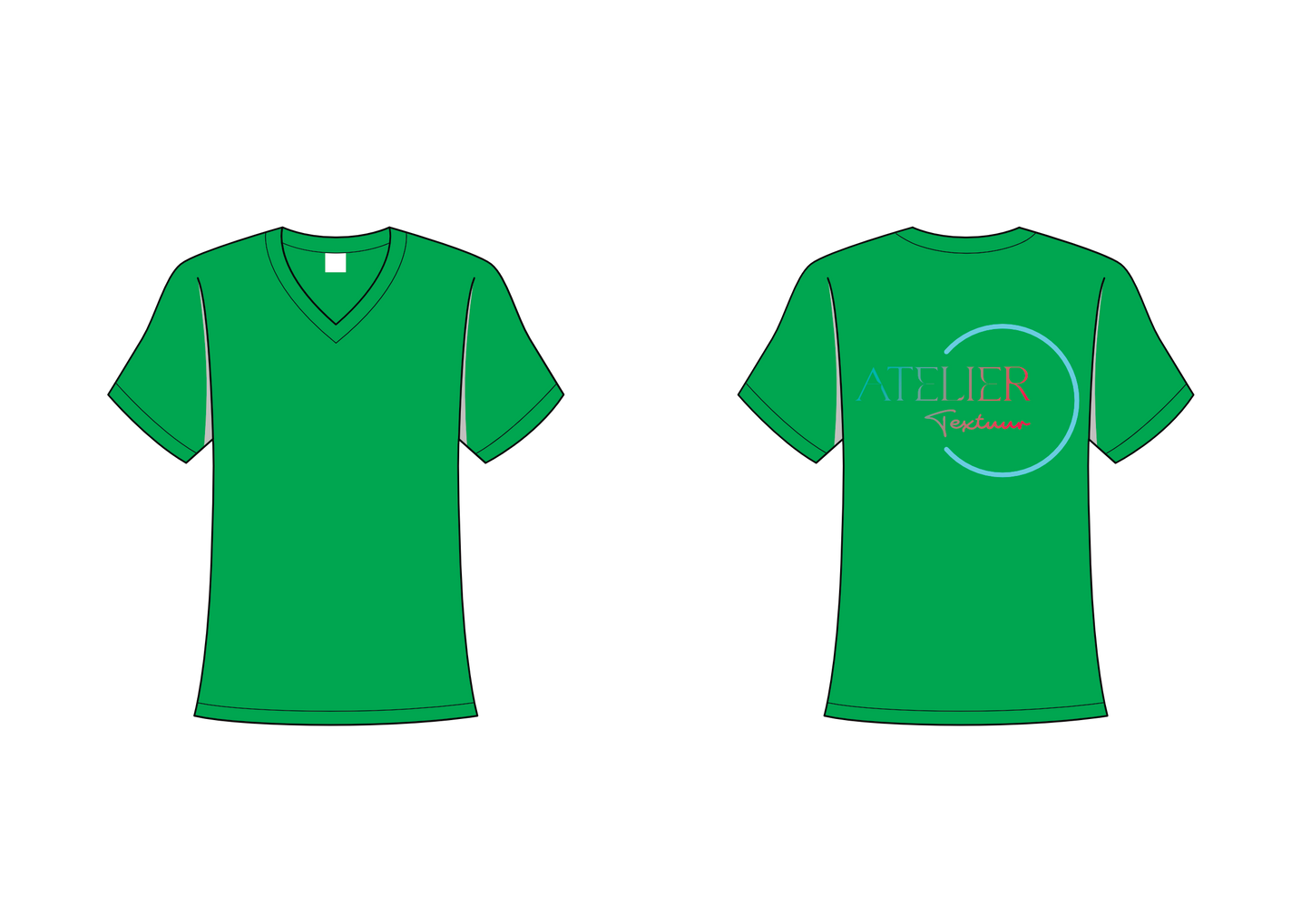 T-shirt met v-hals (niet getailleerd)