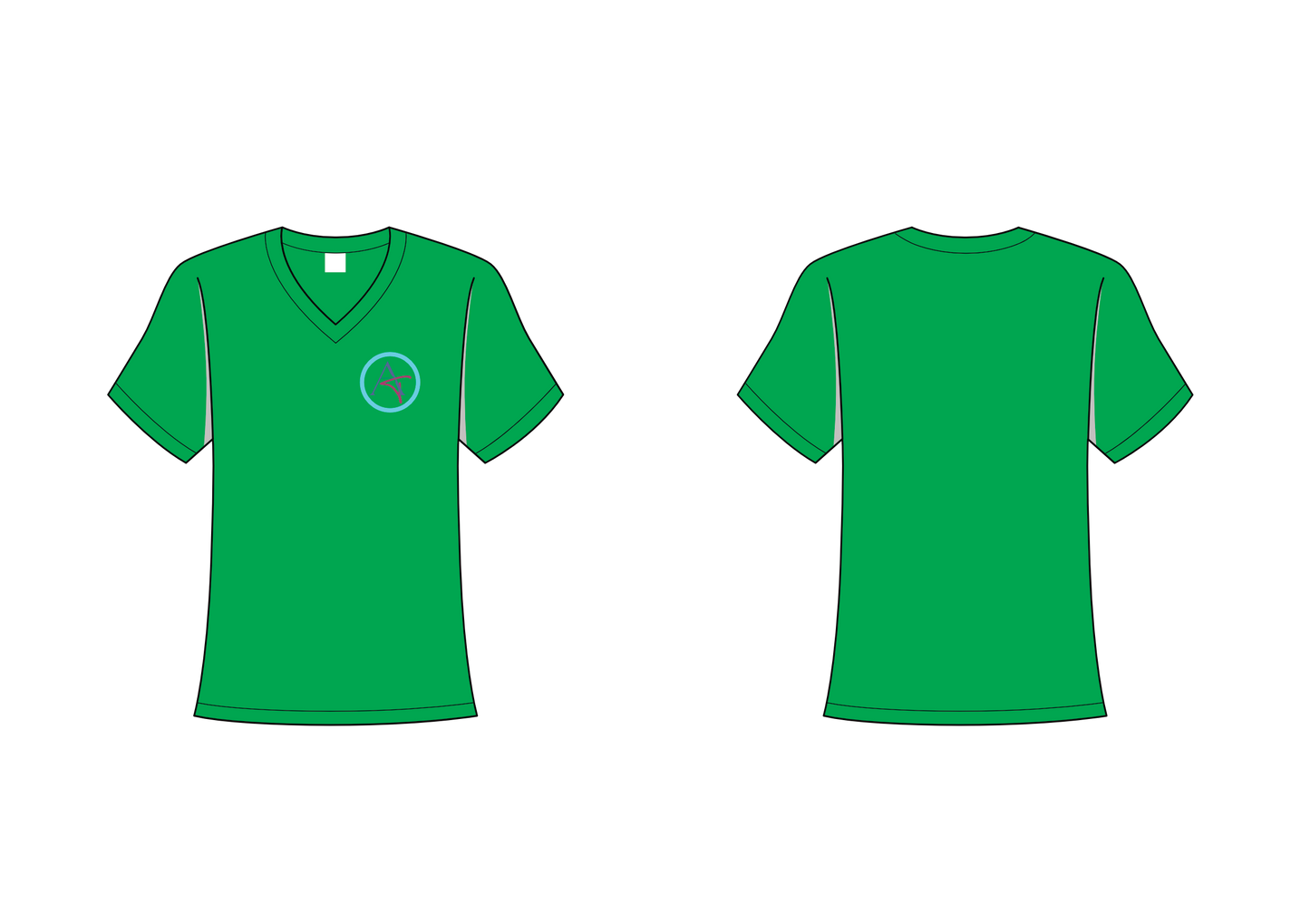 T-shirt met v-hals (niet getailleerd)