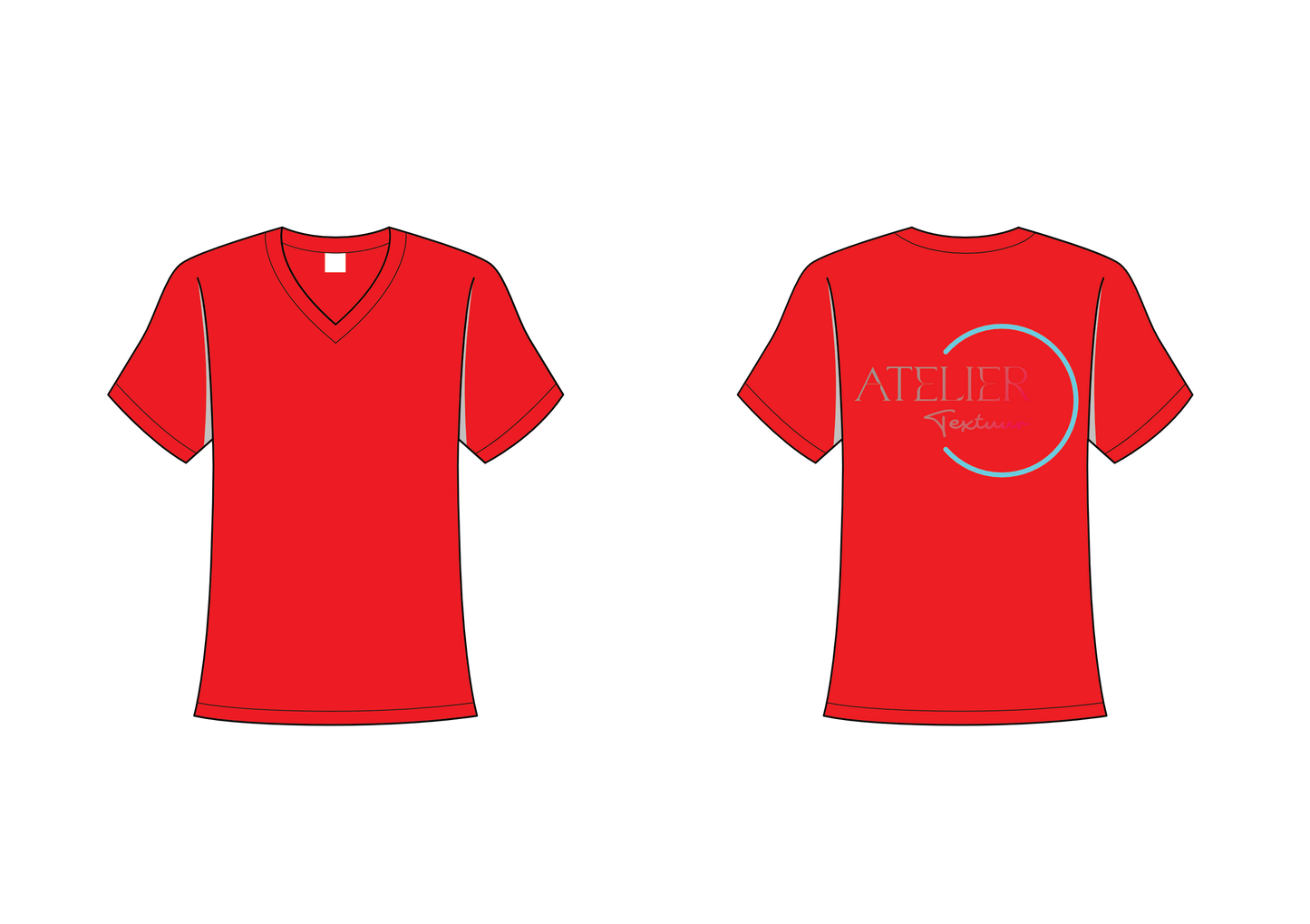 T-shirt met v-hals (niet getailleerd)