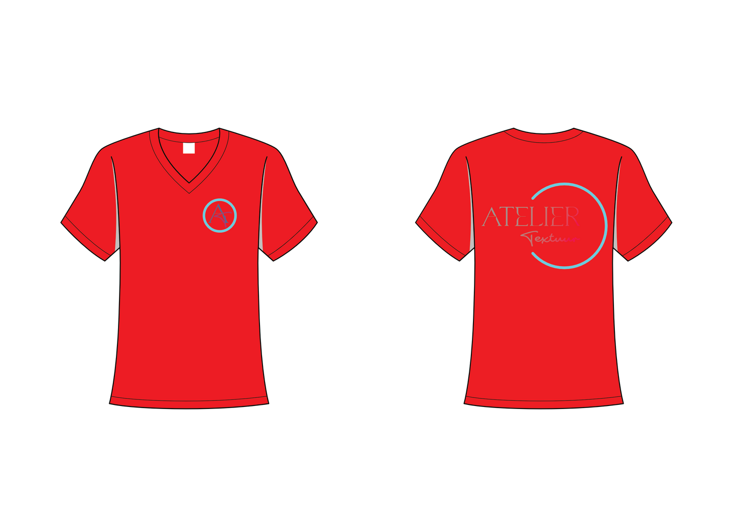 T-shirt met v-hals (niet getailleerd)