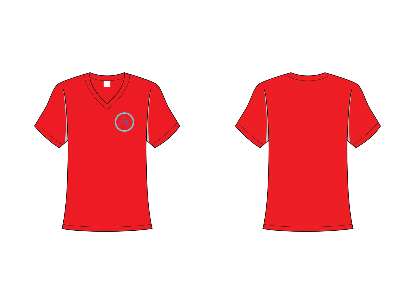 T-shirt met v-hals (niet getailleerd)