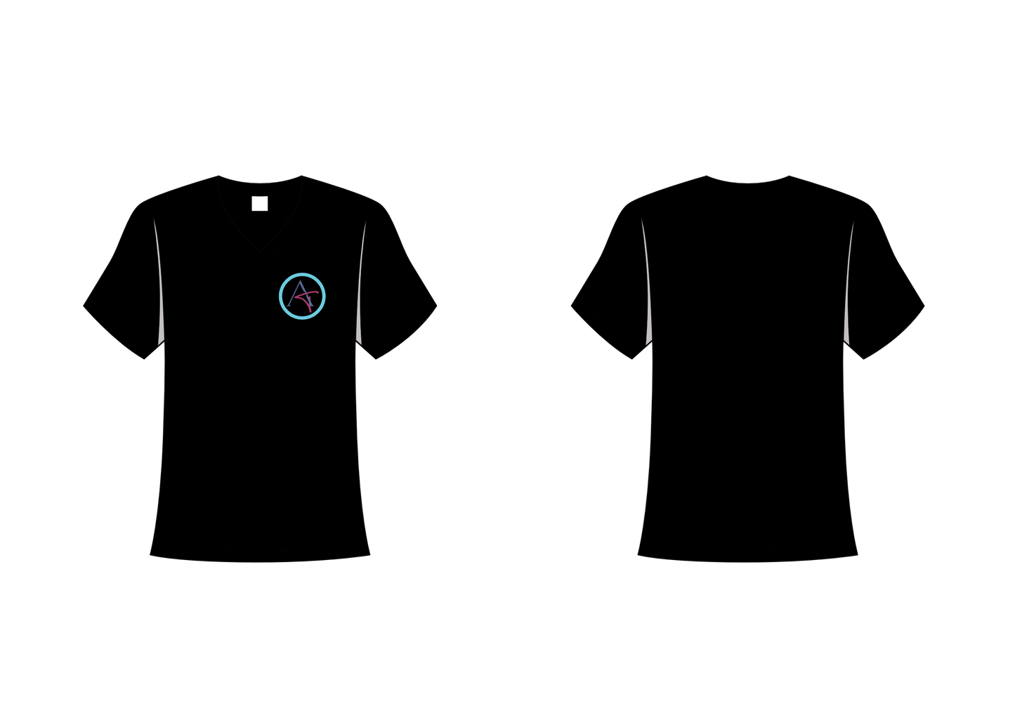 T-shirt met v-hals (niet getailleerd)