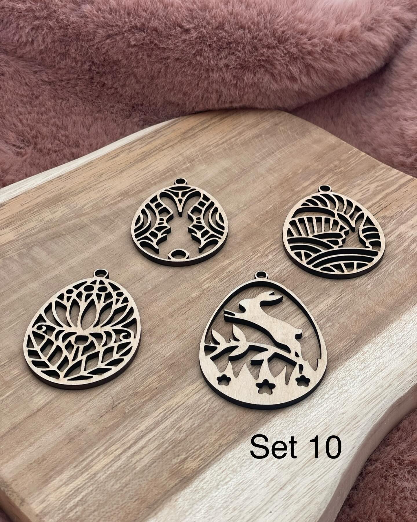 Houten paaseieren (verschillende sets beschikbaar)
