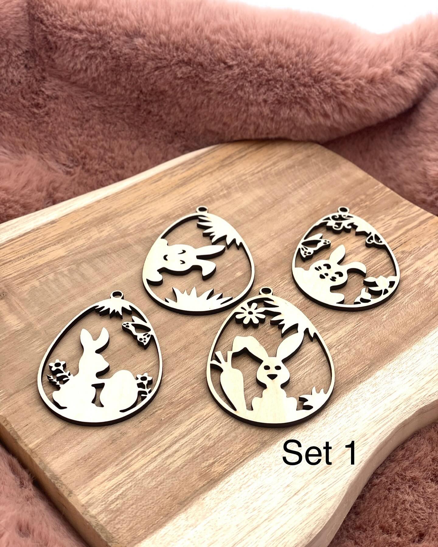 Houten paaseieren (verschillende sets beschikbaar)