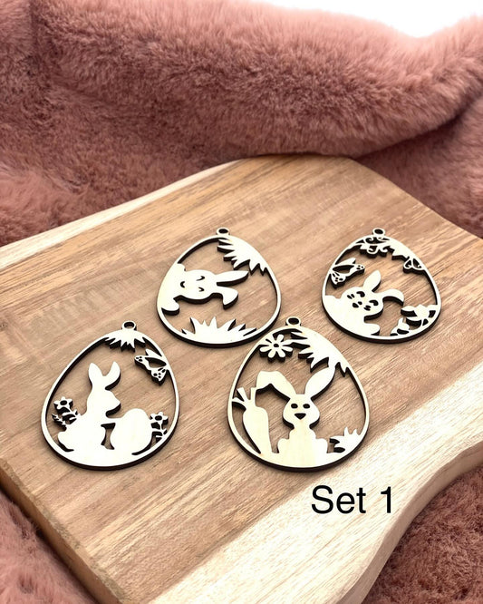 Houten paaseieren (verschillende sets beschikbaar)