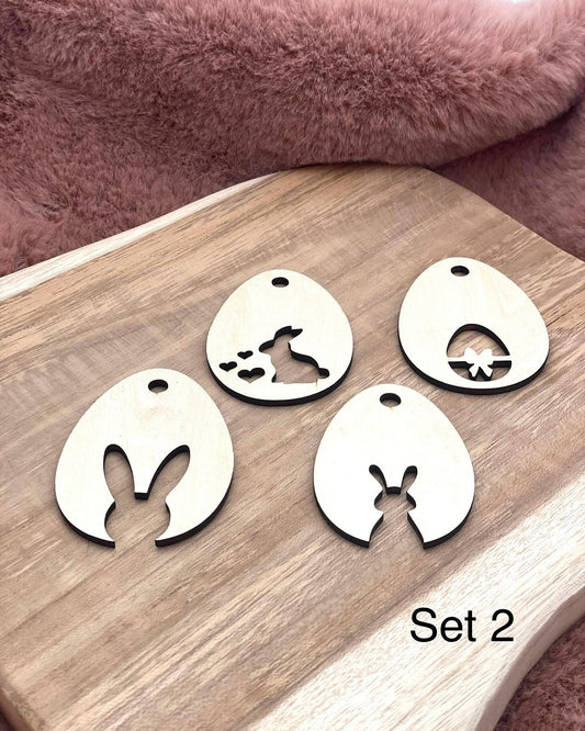 Houten paaseieren (verschillende sets beschikbaar)