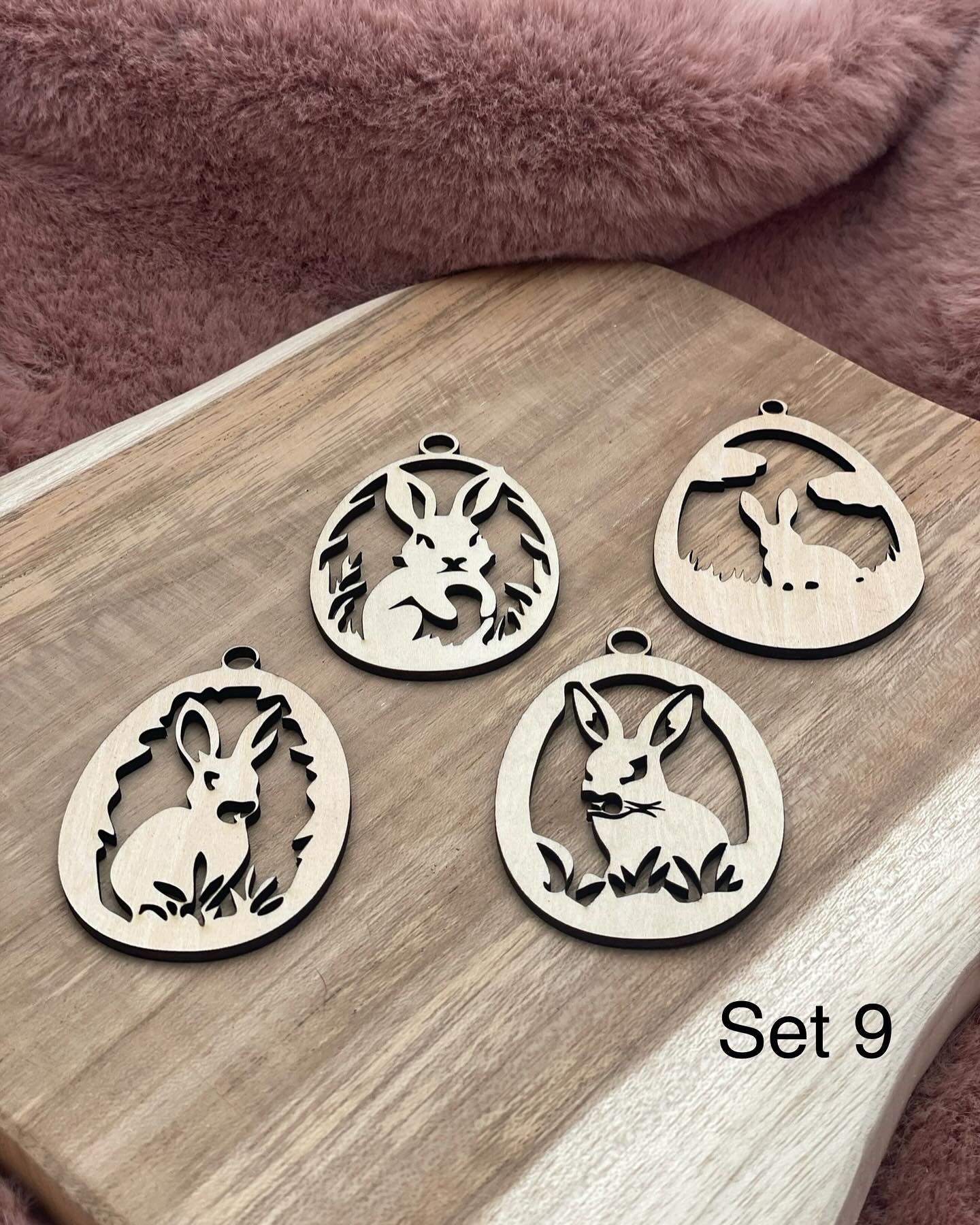 Houten paaseieren (verschillende sets beschikbaar)