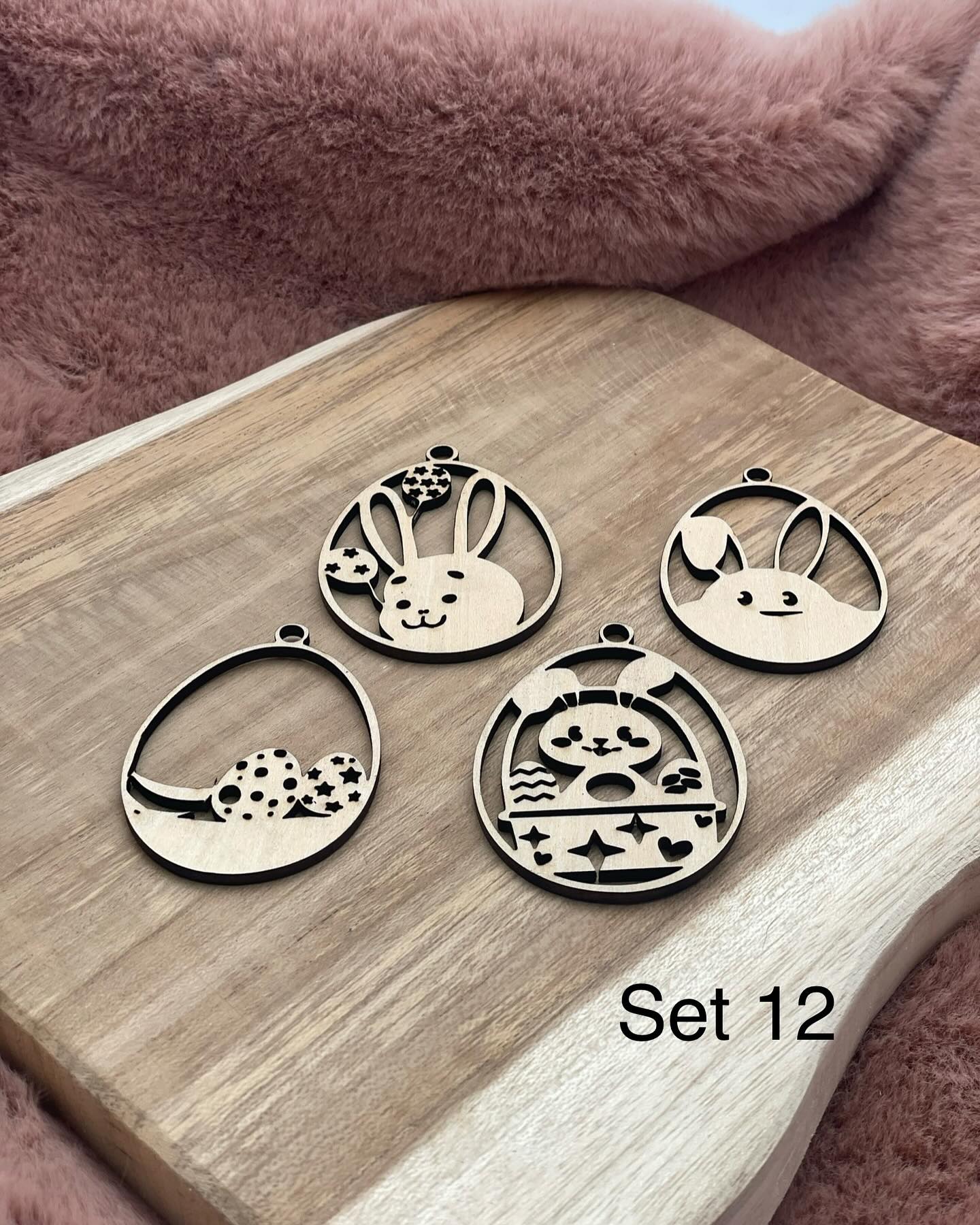 Houten paaseieren (verschillende sets beschikbaar)