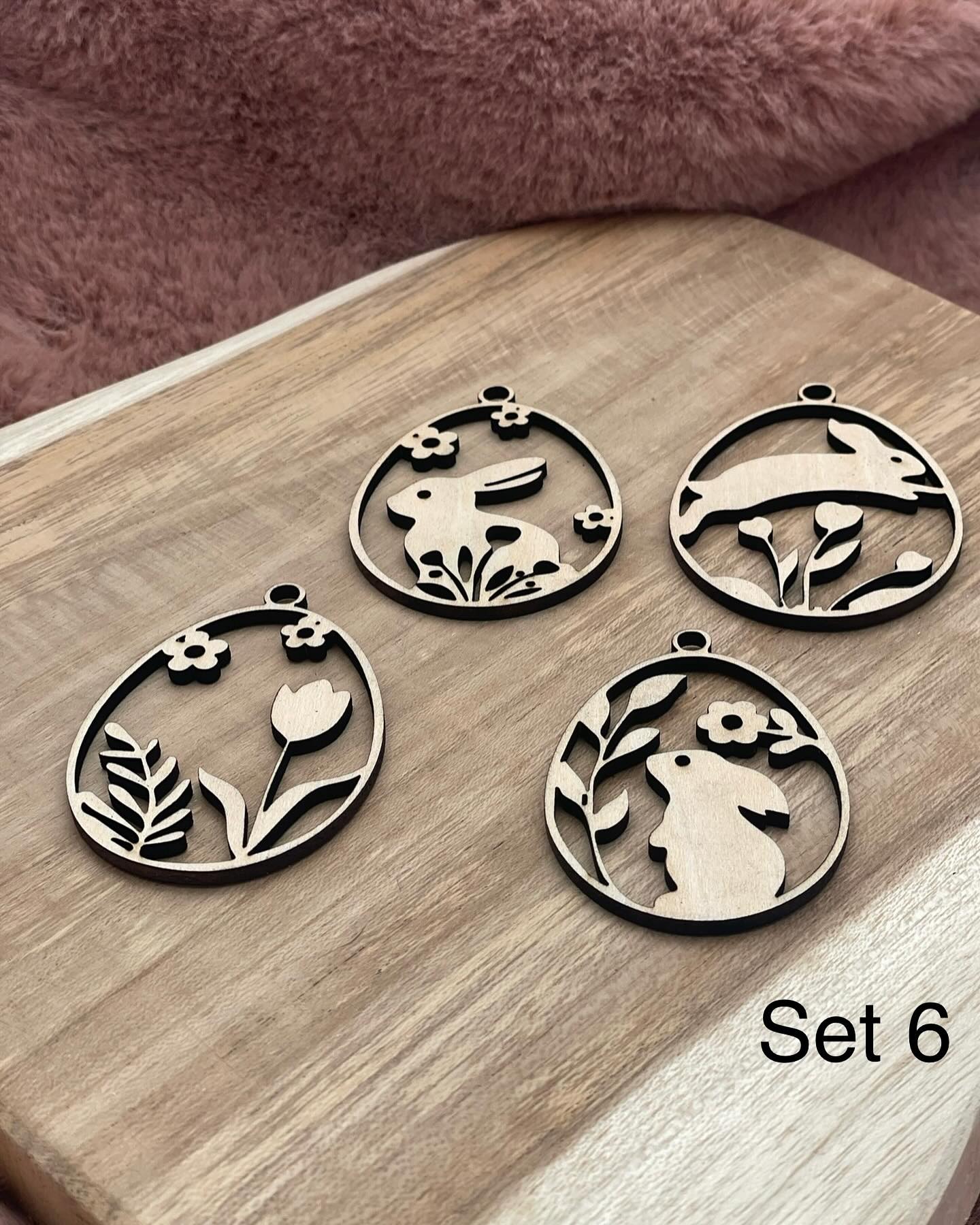 Houten paaseieren (verschillende sets beschikbaar)
