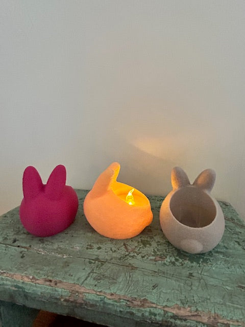 Paaskonijn voor theelichtje (7 cm)