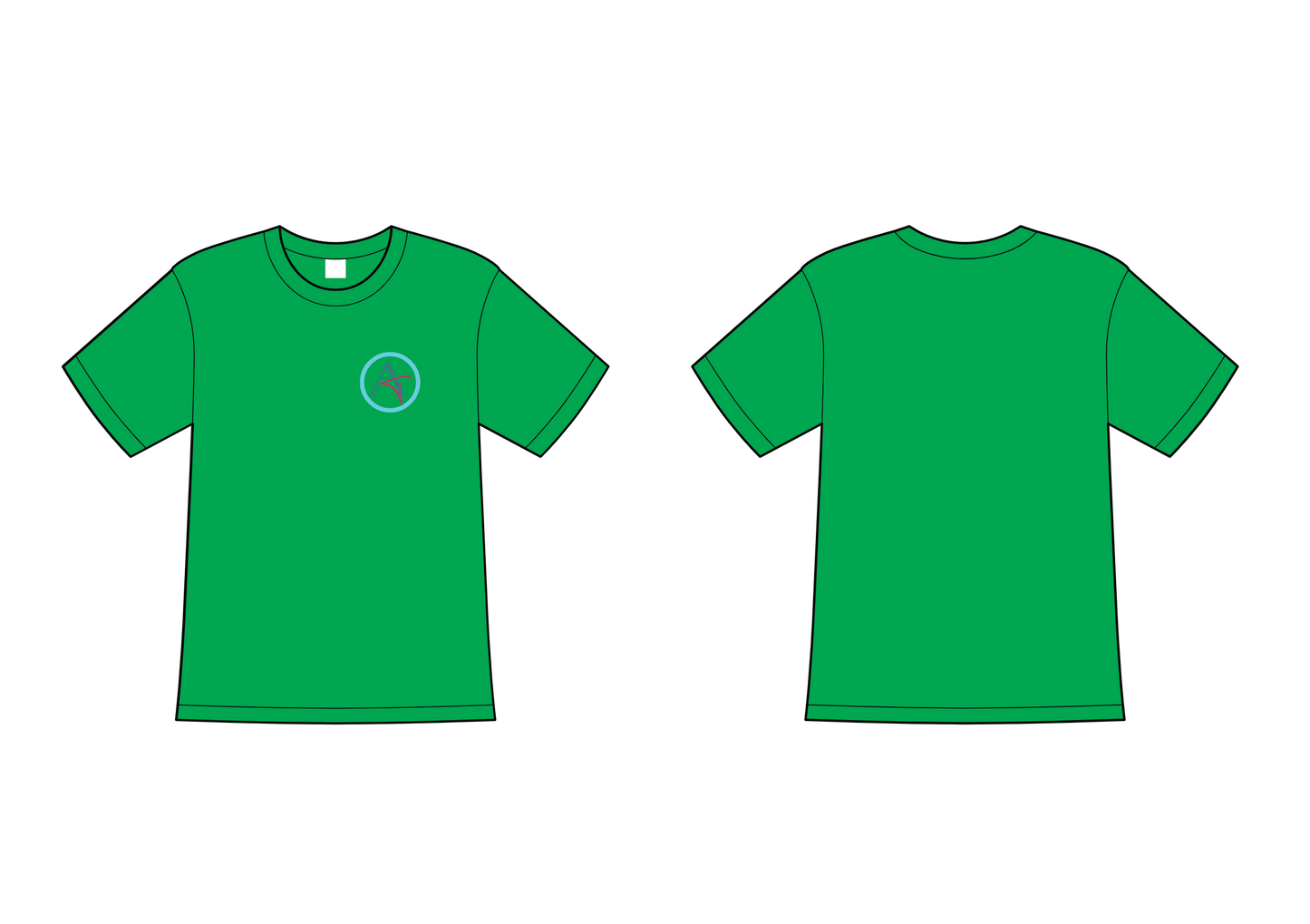 T-shirt met ronde hals (niet getailleerd)