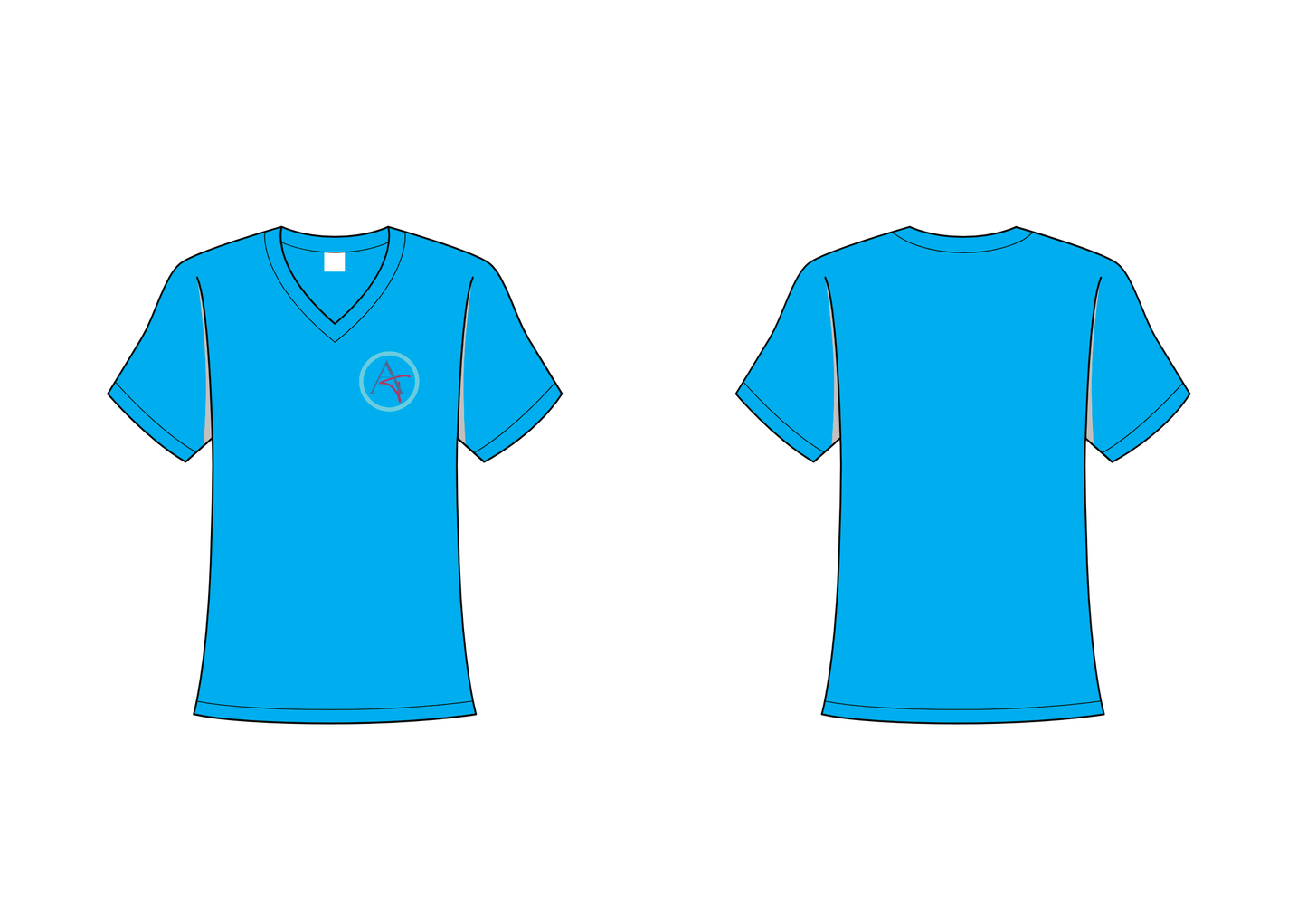 T-shirt met v-hals (niet getailleerd)