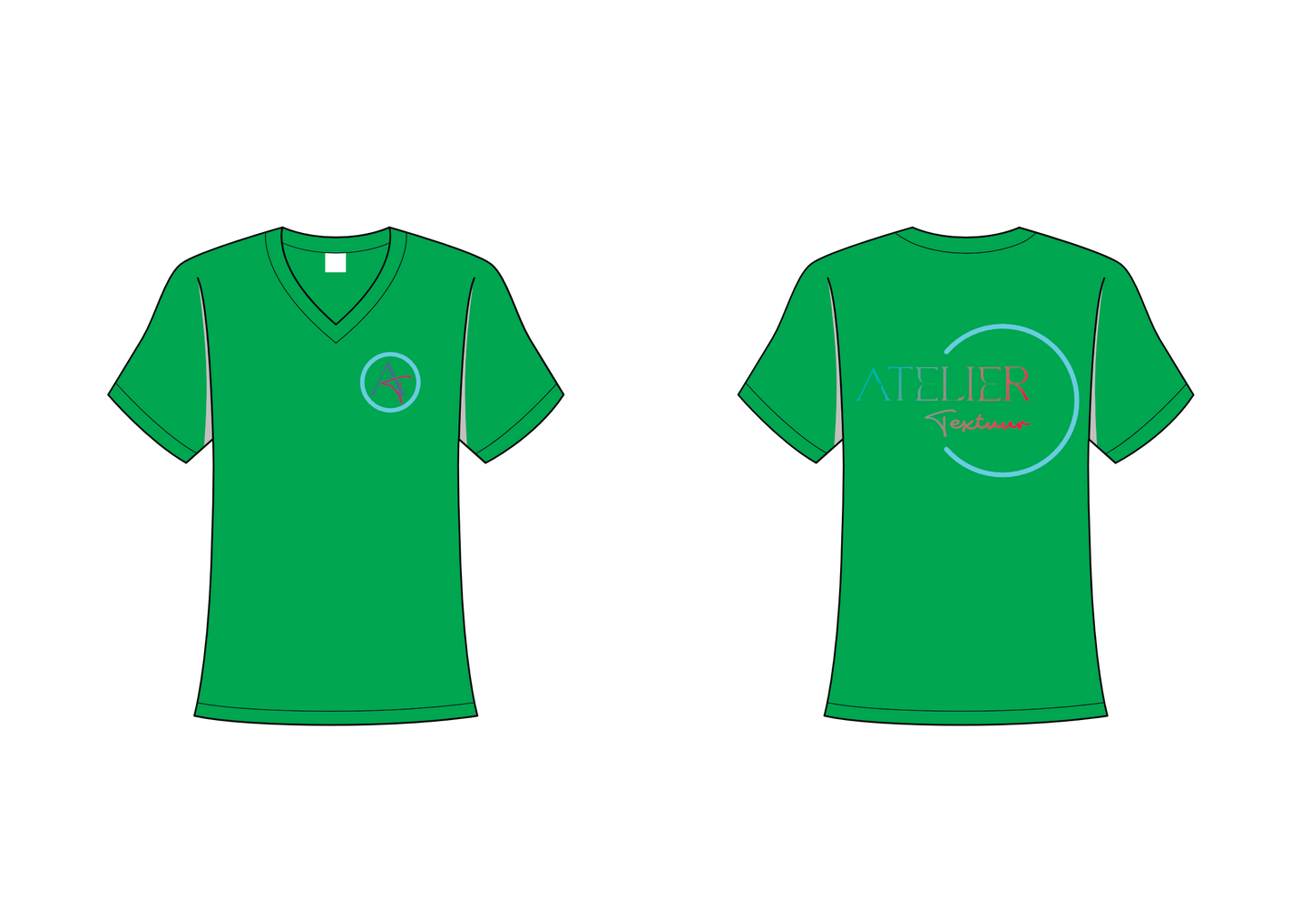 T-shirt met v-hals (niet getailleerd)
