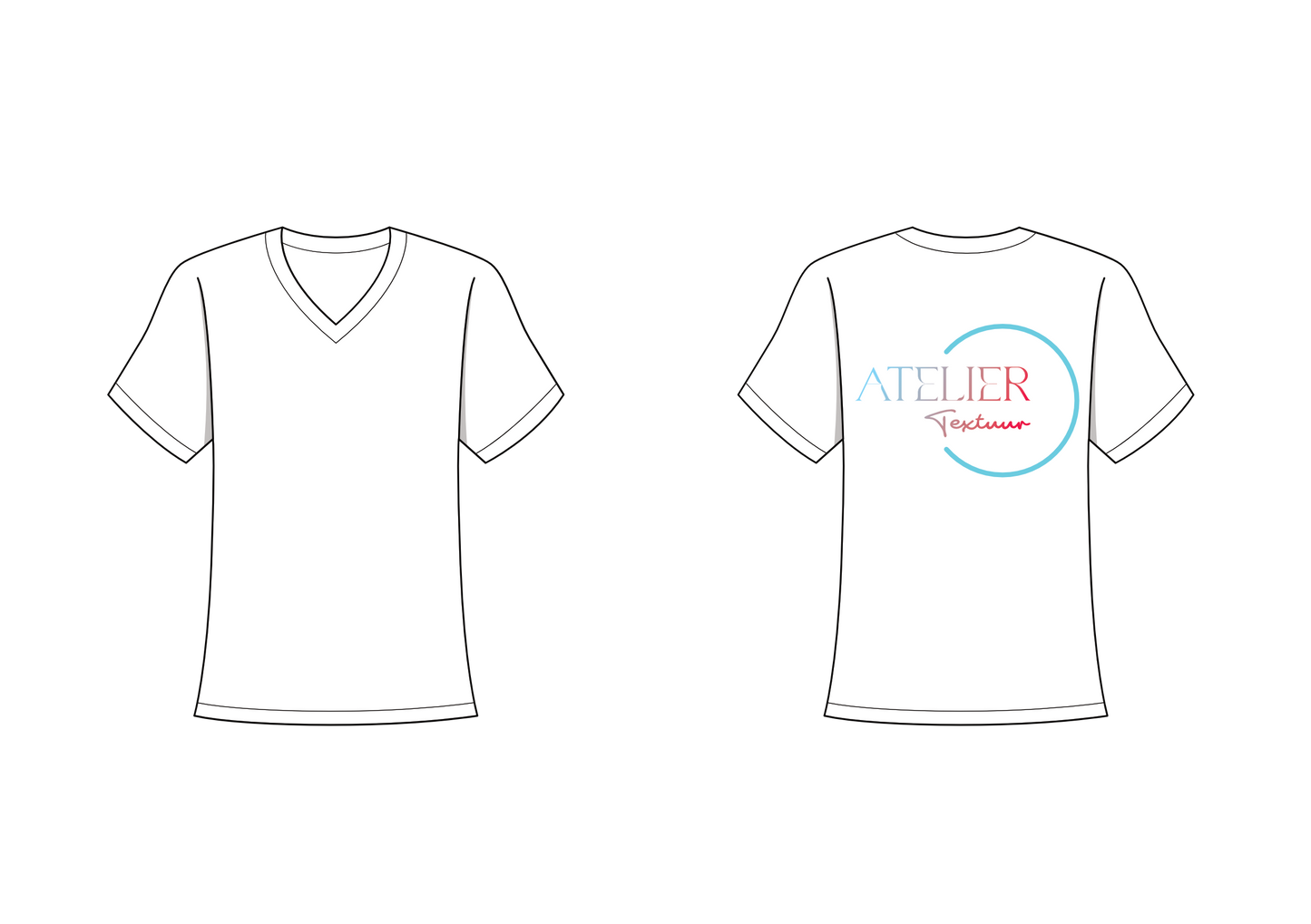 T-shirt met v-hals (niet getailleerd)