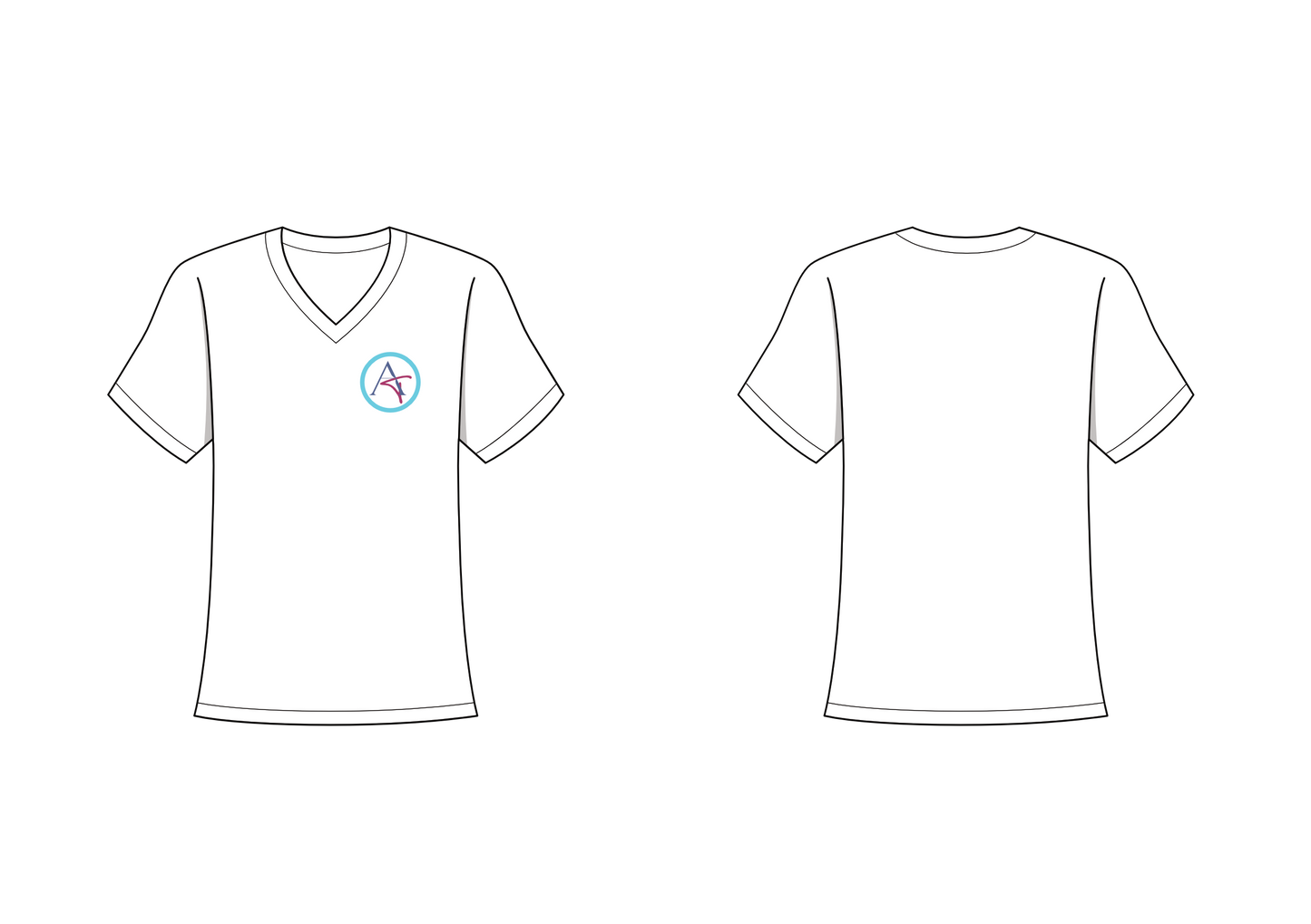 T-shirt met v-hals (niet getailleerd)